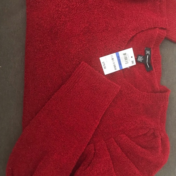 INC International Concepts NWT Puffy Sleeve Glitz DC Sweater in Real Red Size XL - Picture 10 of 11